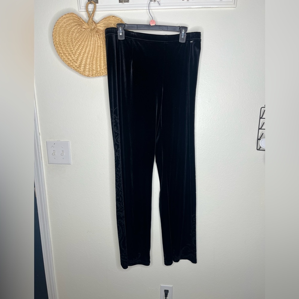 St. John Sport velvet wide leg pants